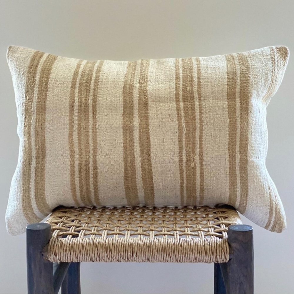 Vintage hemp pillow cover